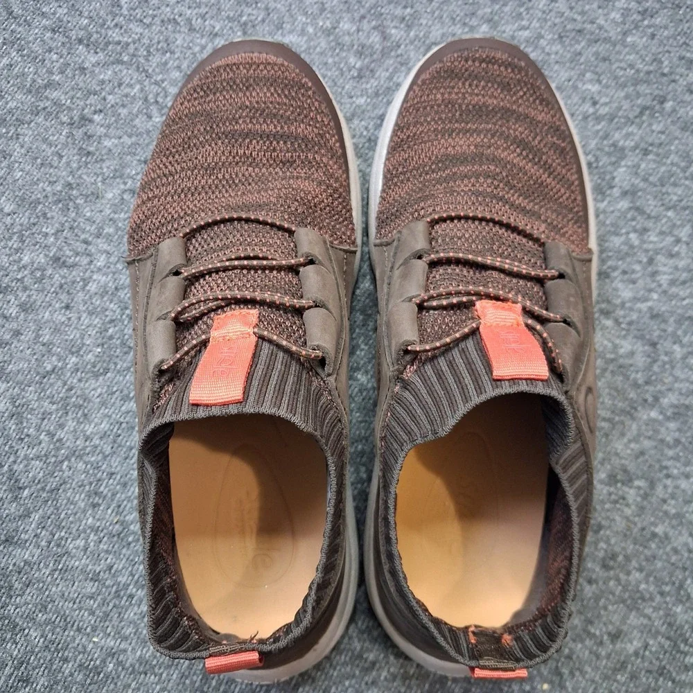 Strole Eastridge S869W Womens 8 Brown Leather Knit Walking Shoes SoftStride Sole